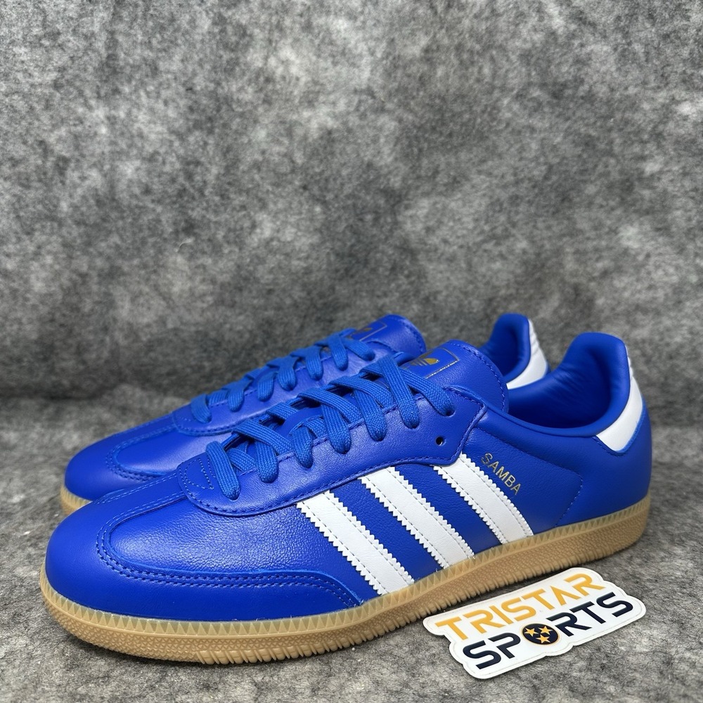 Adidas Samba OG Shoes Mens Size 10.5 Blue White Gum JR0882 Fourth of July Pack